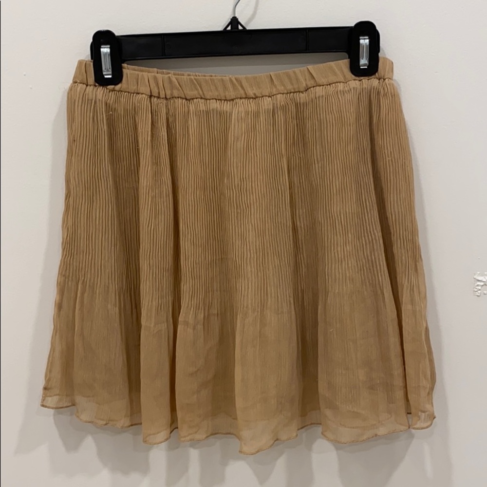 Taupe Chiffon Mini A-line Skirt